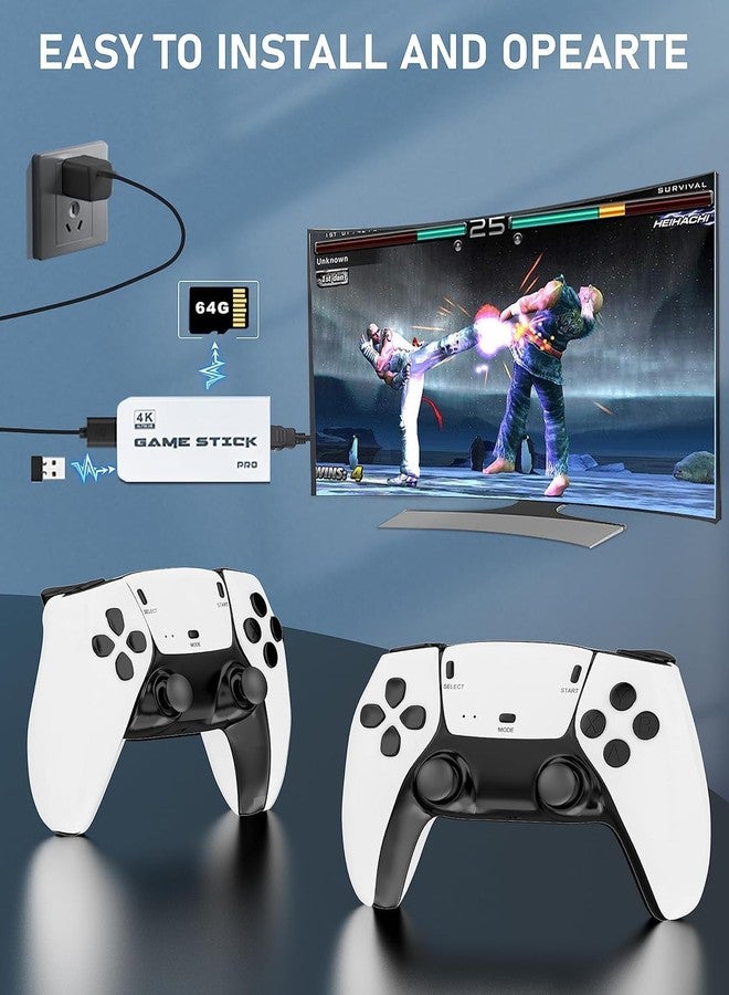 SKYBUCKET Wireless Retro Game Console - 4K HDMI Stick with 10,000 Classic Games, Dual 8-Bit Controllers, Plug & Play Mini Gaming System - Image 5